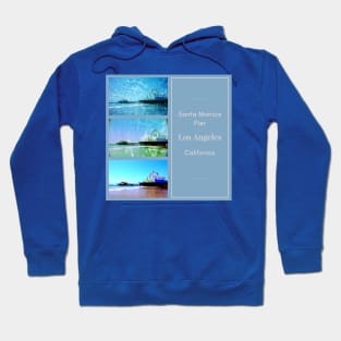 Square Blue Santa Monica Pier Collage Hoodie